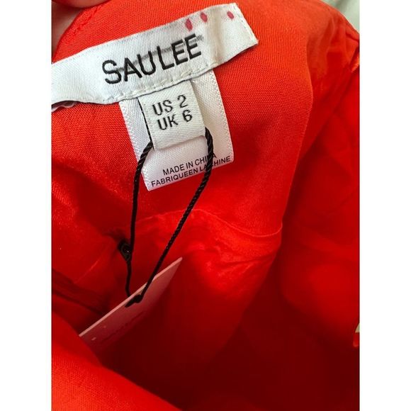 Free People X Sau Lee Livi Satin Mini Dress Red Halter Cocktail - Picture 8 of 9